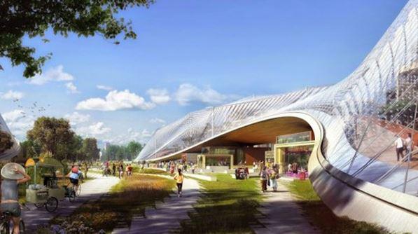 FT's tweet photo. Designs for Google‘s new HQ look like a vision of the future from somewhere in the past http://t.co/FplWKJPtE7 http://t.co/ZXZowKDMgp