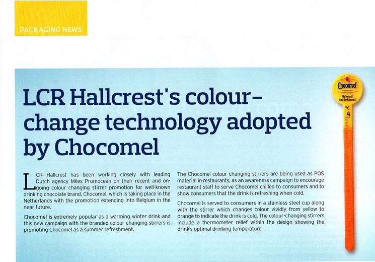 chameleonplas's tweet photo. @Chocomel Colour Changing Stirrers - the COOL drink promotion! #thermochromic http://t.co/1ng84juErl