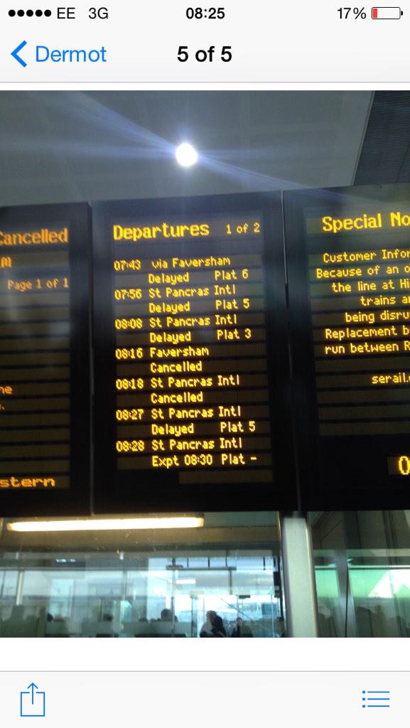CWirishdance's tweet photo. Absolute joke every week there is problem, ticket costing more than a small mortgage! Sort it out  #southeastern http://t.co/2jewJnGrGy