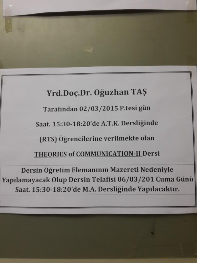 <a href="/ilefsocial/">ilef - Ankara Üniversitesi</a> <a href="/auilef/">AÜ İletişimFakültesi</a>  ders bugün iptal