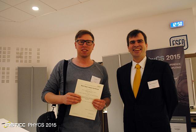 PhyCSConf's tweet photo. Jan Ehlers et al. took home the Best Paper Award at #PhyCS 2015 with their work "Towards Voluntary Pupil Control" http://t.co/fKckuQRuzE