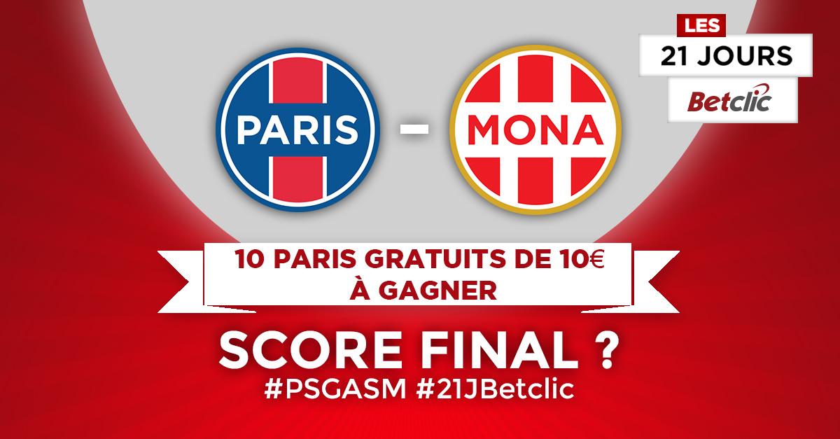 Betclic's tweet image. [#FreeBet] Quel sera le score final du match #PSGASM ? RT + votre réponse accompagnée du hashtag #21JBetclic !
