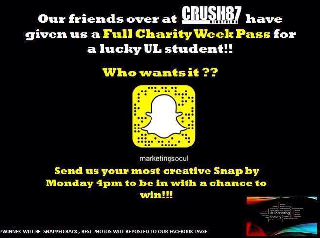MarketingUL's tweet photo. @IntRelNetUL get snapping to be in with a chance #ULCharityWeek http://t.co/as2s0hwld3