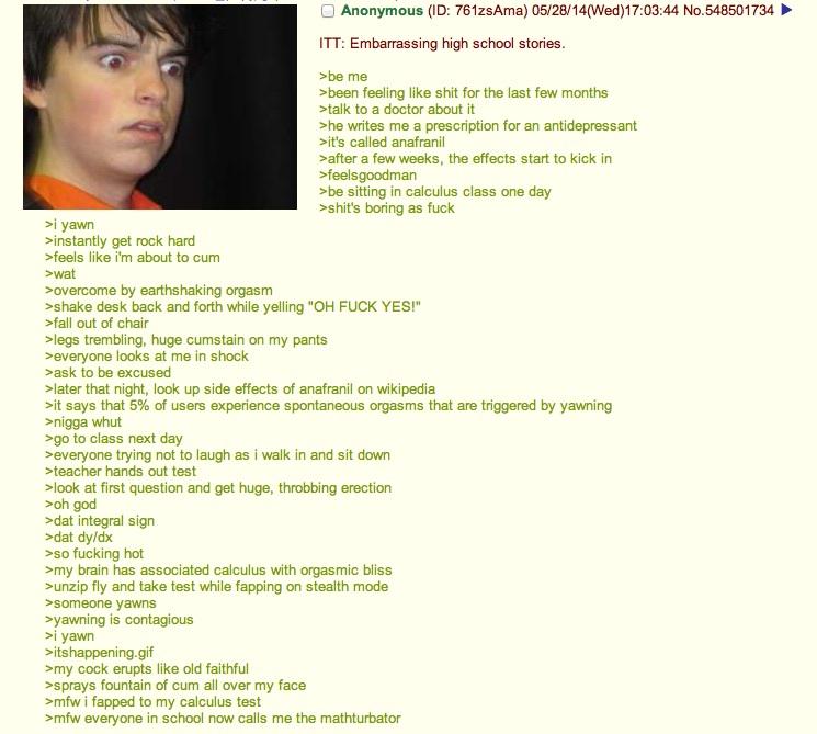 4chan greentext on Twitter "the story of the mathturbator http//t.co