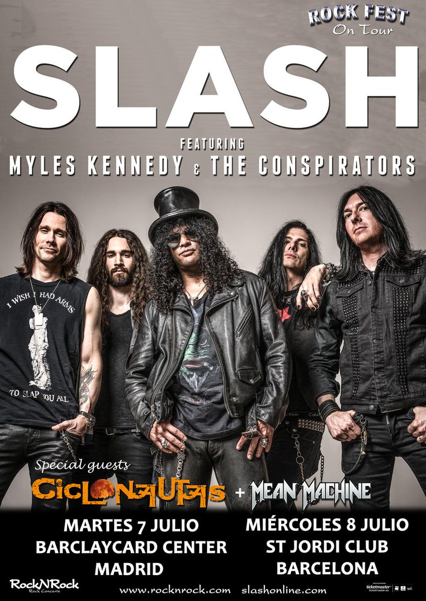 ciclonautasrock's tweet photo. Notición!! @CICLONAUTASROCK teloneará a Slash en sus conciertos de Madrid y Barcelona!! http://t.co/ZHLW2DbwOd http://t.co/XwL1YEuxCm
