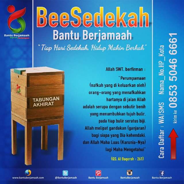 BeeSedekah's tweet photo. “Bersegeralah bersedekah, sebab bala bencana tidak pernah mendahului sedekah”
(HR. Baihaqi) http://t.co/uL72Iu52SX