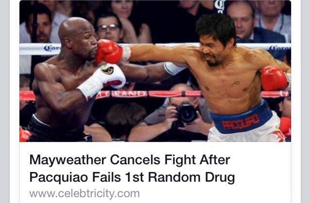 FolksRtalking's tweet image. @FloydMayweather Cancels Fight After Pacquiao Fails 1st Random Drug Test #MayweatherPacquiao 
goo.gl/FNO75V