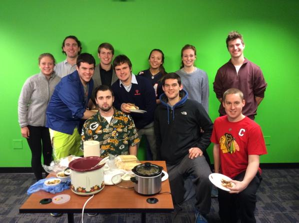 The Chicago crew digging in to Italian beef sandwiches after a great #GMKU show for #CasimirPulaski Day.