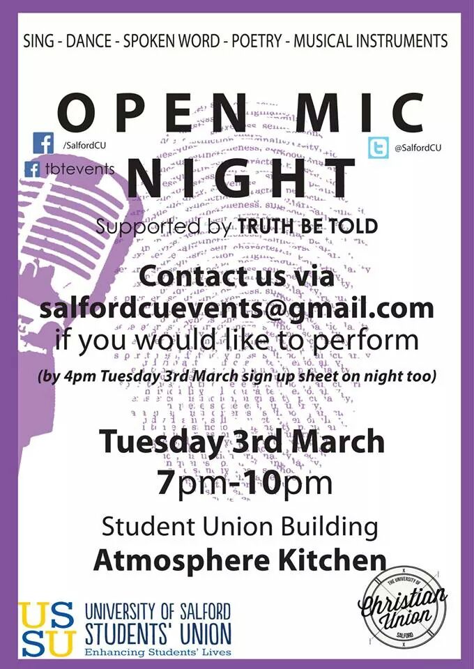 1 day to go till we have a very first event of the week #UCCF #Eventsweek #FoodForThought #OpenMic
