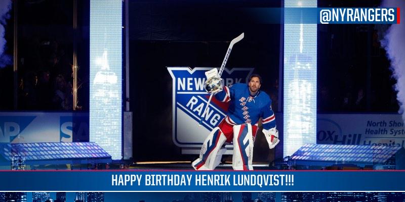 NYRangers's tweet photo. #NYR fans join us in wishing @HLundqvist30 a Happy Birthday!! 🎉 http://t.co/AYc1WEEiCL