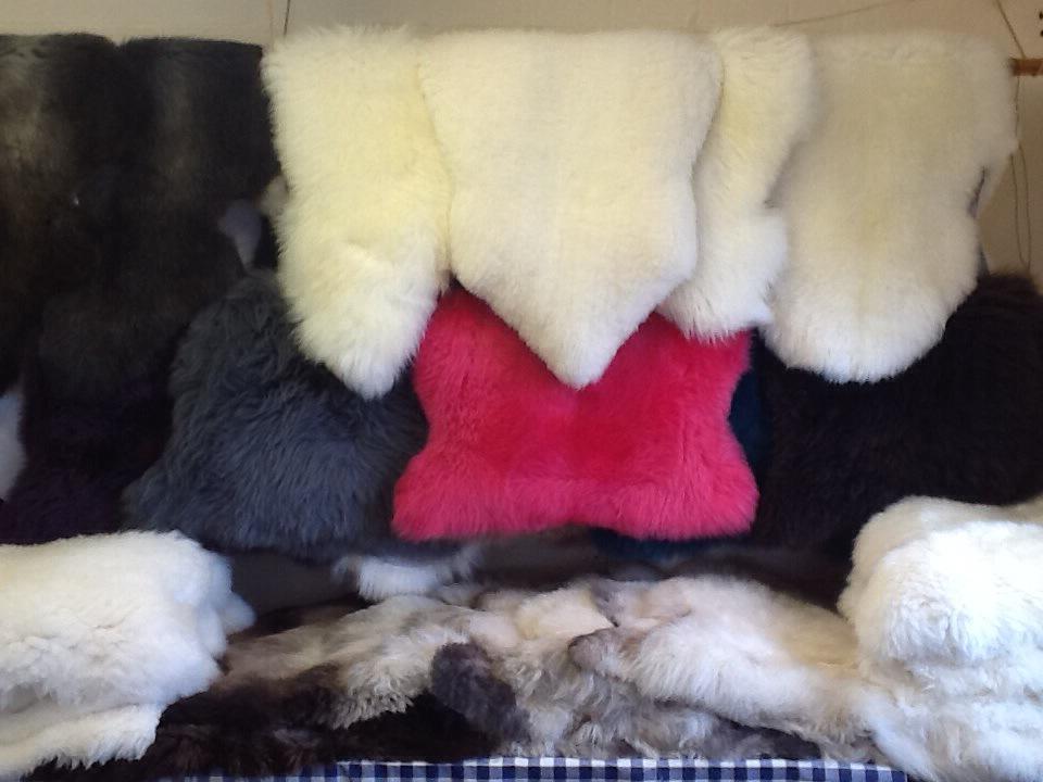 SeawaysCafe's tweet photo. Just arrived. A new flock of sheepskin rugs, various colours and markings. Double &amp; singles. @Yorkshire_Life http://t.co/DKff9uUbFJ