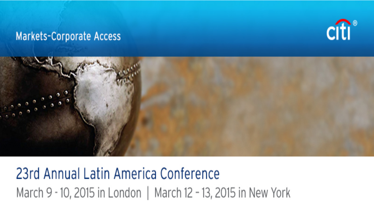 Cencosud_IR's tweet photo. #Cencosud to attend the 23rd annual Latin America conference by citi. March 9-10 London / March 12-13 NY http://t.co/J423DhcjEC