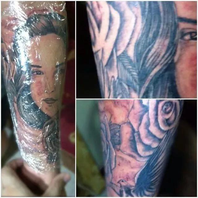 fmichaeljhon's tweet photo. Portait tattoo, thankyou sa blessings lord salamat sa mga nag titiwala free sched #09234607693 @aljonpalao http://t.co/8p5JloAqOz