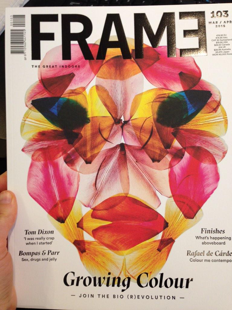 TraceyatFrame's tweet photo. Frame 103, our colour-themed issue is out now with a beautiful cover by Hilde Koenders @Framepublishers http://t.co/VV1yRXOU5G