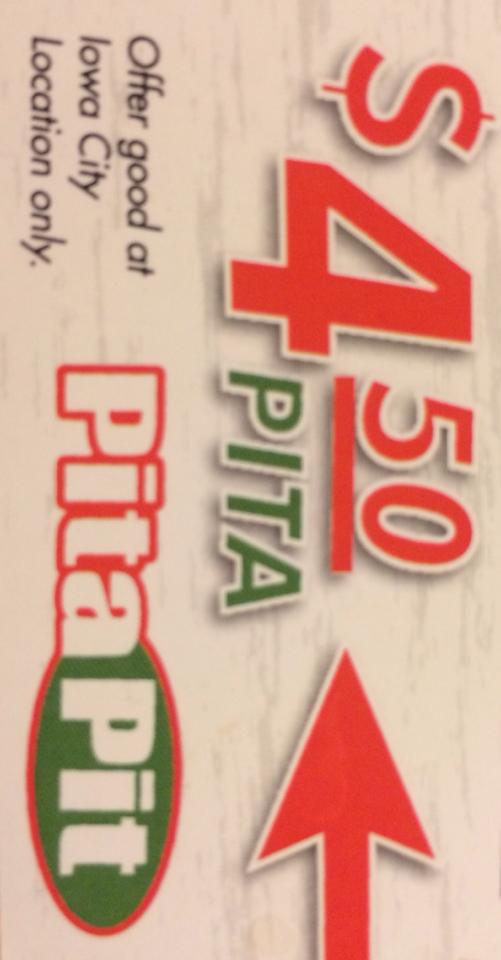 Save this picture and show it at the register for a mad cheap pita any day this month! expires 3/31/15 #MarchMadness