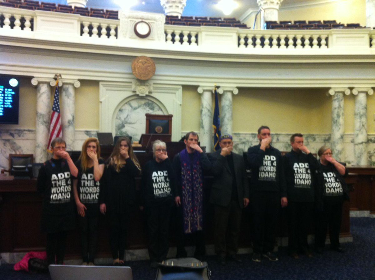 AddThe4Words's tweet image. Now Idaho Capitol. House Senate end your silence. Not leaving. Say discrimination is wrong. facebook.com/addthe4wordsid…