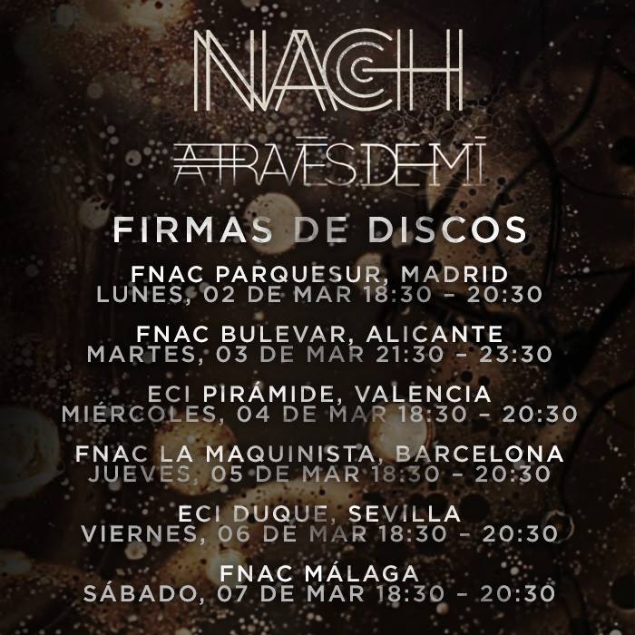 Hoy comienzan las firmas de <a href="/Nachsoyyo/">Ignacio Fornes NACH</a> en #Madrid ¡Nos vemos a las 18:30h en <a href="/FnacParquesur/">Fnac Parquesur</a>! #ATravesDeMi