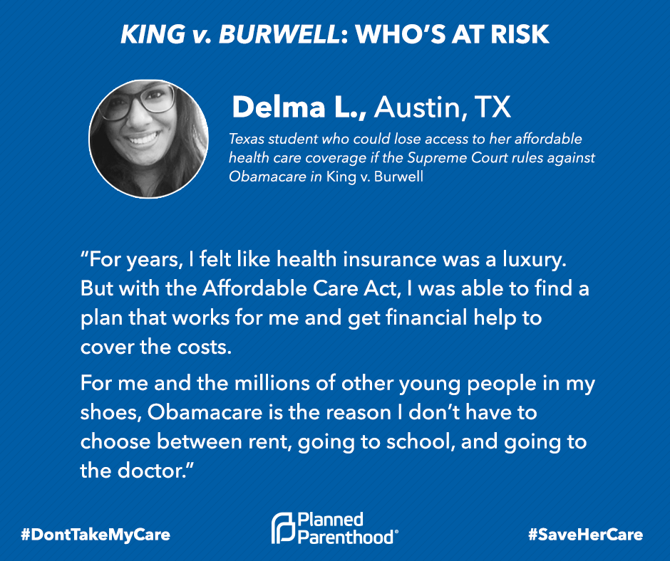 PPact's tweet photo. #KingvBurwell: a handful of people trying to undermine the ACA, versus millions of Americans. #DontTakeMyCare http://t.co/lIeg4PlK91