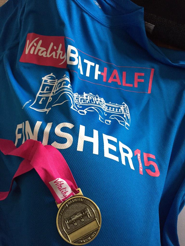AimsWatson's tweet photo. @vitalityseries bath half completed yesterday. No pb but happy with performance as carrying an injury #bathhalf2015 http://t.co/t0dBL2gBay