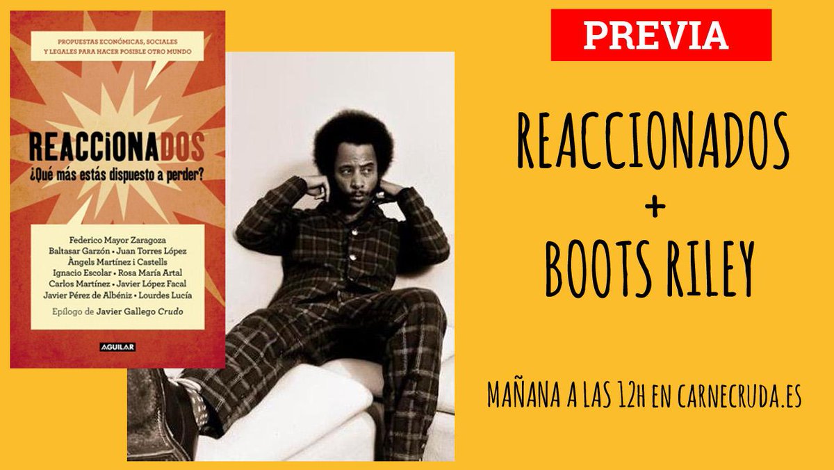 carnecrudaradio's tweet photo. REACCIONADOS, el grandérrimo @BootsRiley, #AlertaON29 y el Planazo. Mañana 12h en directo en http://t.co/4SWK2CJgMw http://t.co/r7Ph9XyfHW