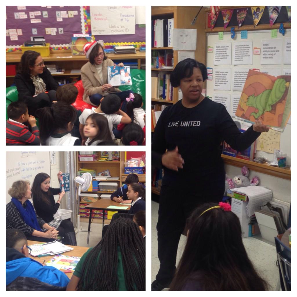 LinsFein's tweet photo. Over 500 @UnitedWayDallas volunteers are filling DISD classrooms and celebrating #DrSeussReadingDay with us today! http://t.co/Gzxi6H5Hab
