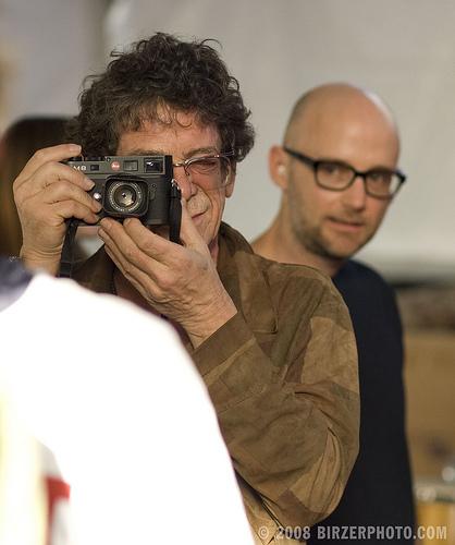 Happy Birthday today\s über-cool celebrity with an über-cool camera: LOU REED (with his Leica... and Moby) 