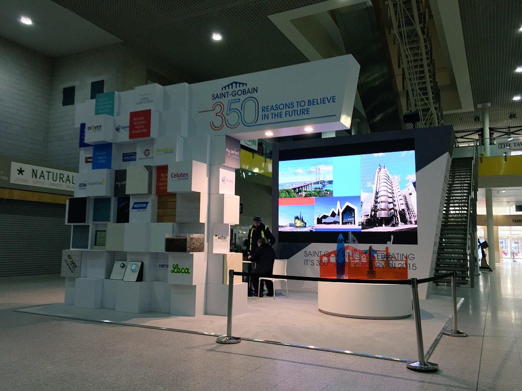 _JoeAshton's tweet photo. My finished exhibition stand in the Boulevard at Excel for @SaintGobainUK #SaintGobain350 http://t.co/rKjEwWEpZu