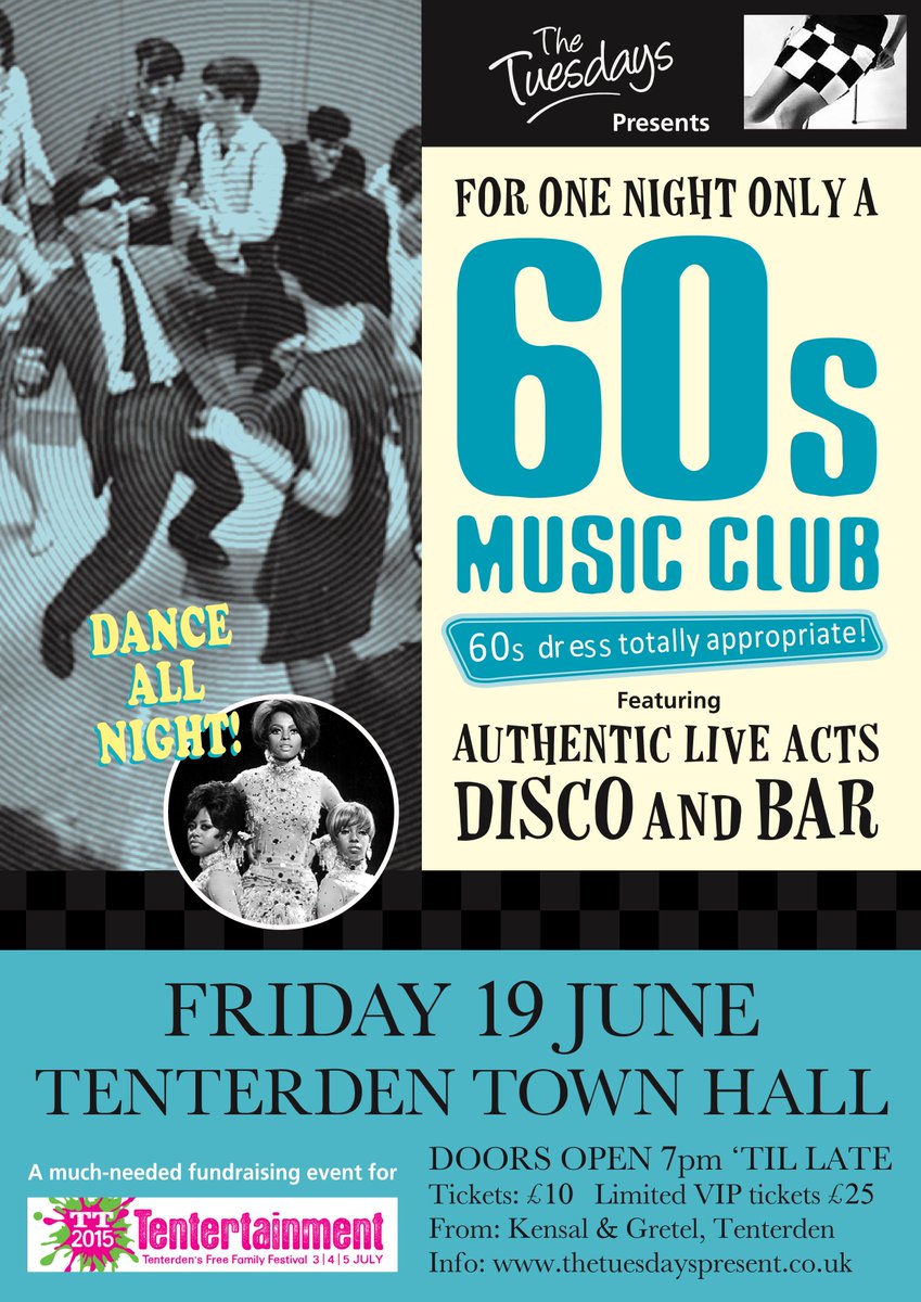 Hot off the press - Tuesdays new 60's show in June "shout" about it !!#tenterden #thetuesdays #singing #dancing