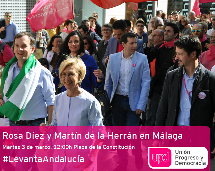 UPYD's tweet photo. Acércate mañana al centro de Málaga y conoce a Rosa Díez @UPyD y a @mdlherran. Te esperamos #LevantaAndalucía http://t.co/E7pBGHb5Ja