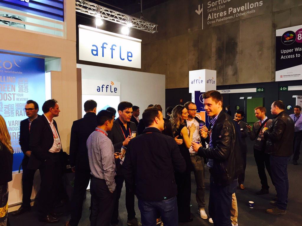 virajsinh's tweet photo. People queuing up for a demo of the affle ads platform. #AffleAtMWC with @anuragsingh @anujkumar13 http://t.co/0AFEhnu5ky