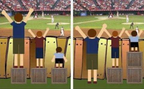 alyssagiorgio's tweet photo. "@ONTSpecialNeeds: How to explain fairness &amp; equal to students http://t.co/osRnhWkNR2" Still my favourite photo - fair does not mean equal.