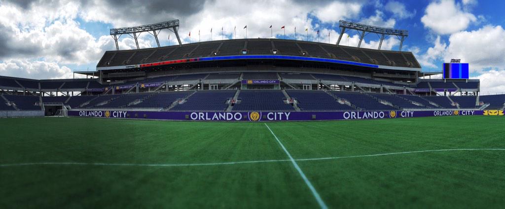 CitySoccerTalk's tweet photo. “@OCPres: RT #DefiedExpectations again!! @OrlandoCitySC: Purple really suits you, @CitrusBowl. #6days http://t.co/v0enEMp2np” looks great!