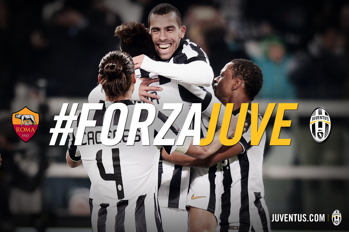 juventusfc's tweet photo. Un'ora al fischio d'inizio. Un'ora soltanto, e sarà showdown all'Olimpico. #FinoAllaFine #RomaJuve http://t.co/q9TaGEVm1J