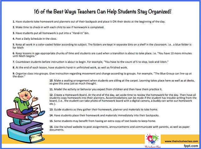 16 of the Best Ways Teachers Can Help Students Stay Organized.
