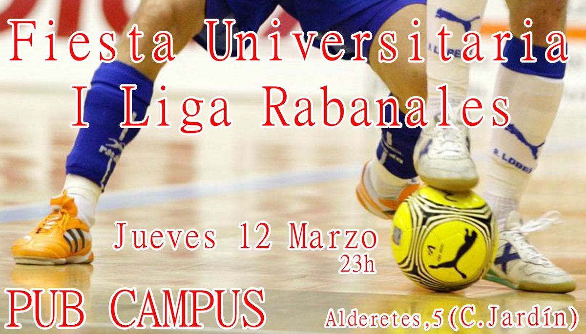 elaguilacordoba's tweet photo. I Liga Rabanales @MARCARabanales y fiesta universitaria en @campuscordoba Jueves 12
@LigoteosUCO @liga_rabanales http://t.co/OtjFh1oHXy
