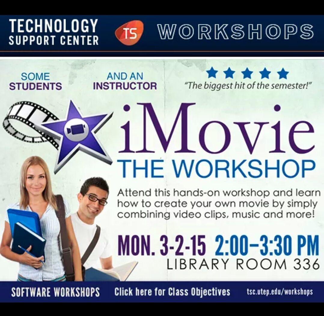mari_sun_'s tweet photo. Campus Activity: iMovie Workshop #NotJust4Geeks http://t.co/1NFlJmQaFt