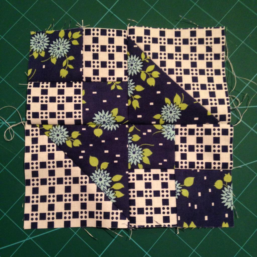 lucy_ellen_hill's tweet image. Back from work and whipped up a #farmerswifequilt block, no. 61 Northern Lights #lovepatchwork