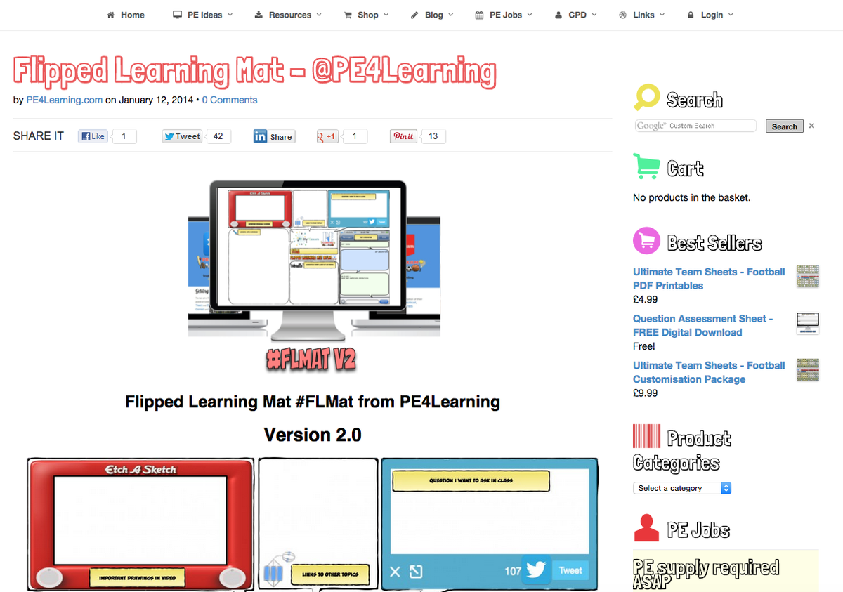 PE4Learning's tweet photo. [POST UPDATE]

Flipped Learning Mat #FLMat | PE4Learning

@ http://t.co/CXpocCnopb 

#pegeeks #physed http://t.co/9oMl3afpOZ
