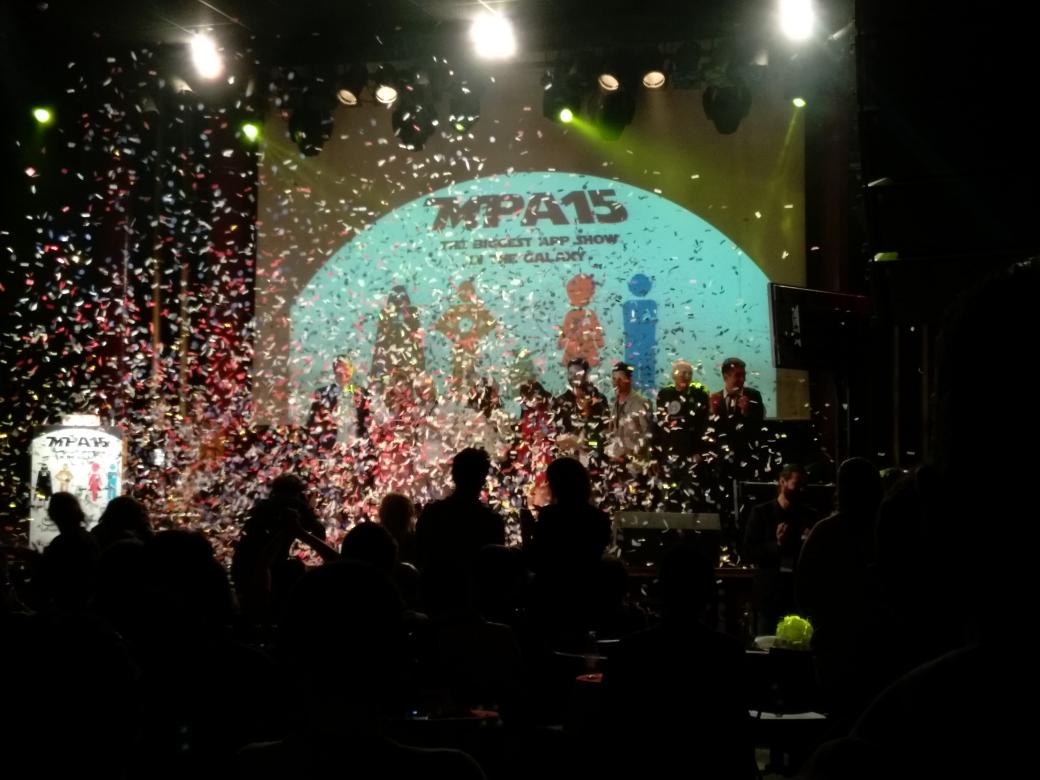 AmazonAppDev's tweet photo. Congratulations @Fansino winners of #MPA15! #MWC15 #fansino http://t.co/OAiOc29ZWx