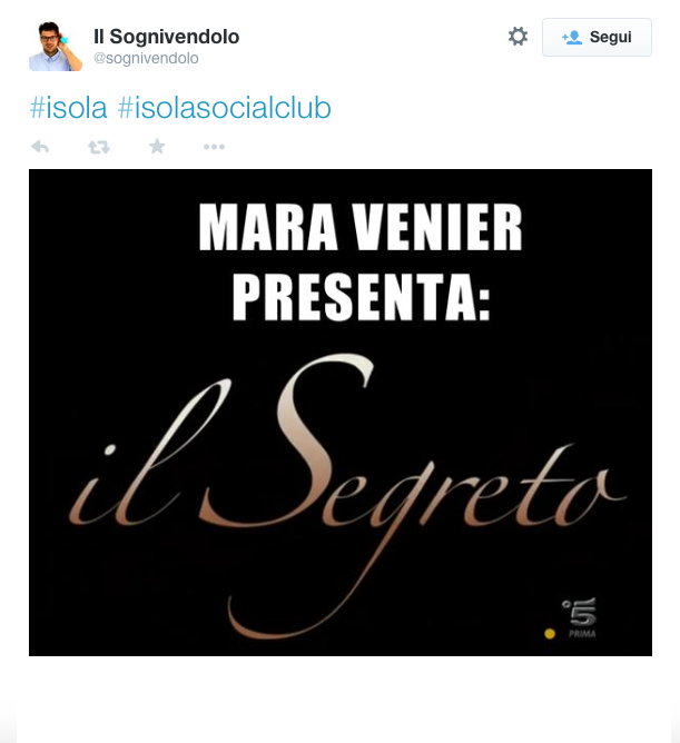 IsolaDeiFamosi's tweet photo. Dall' #isolasocialclub, @sognivendolo propone Mara Venier come antagonista di Donna Francisca. http://t.co/ILFaTlAvPZ
