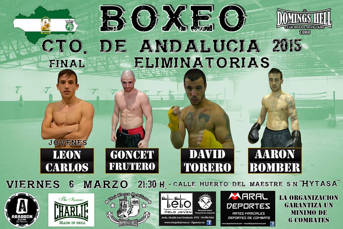 domingshell's tweet photo. Viernes 6 Marzo 21:30h. vuelven las veladas de @boxeosevilla. Campeonato de #Andalucía de #Boxeo en Gym Hytasa http://t.co/vrpcZPKmwi