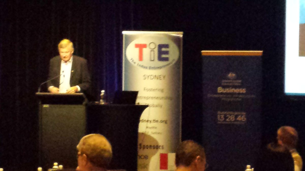 TiE_Sydney's tweet photo. Paul Clitheroe at #tiecon2015. IPac Security started out thru the kindness of friends, fools and family. #tiesyd http://t.co/i6eV4qrMRe