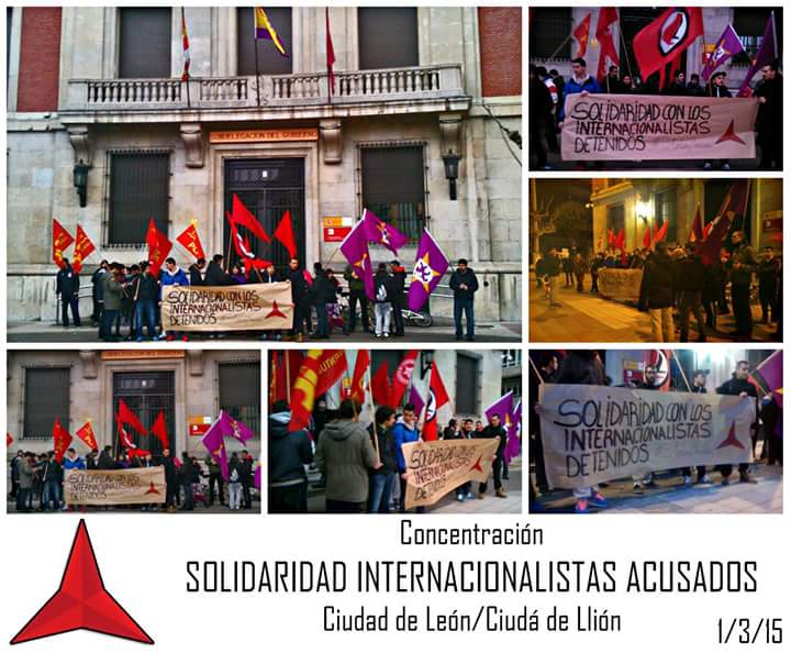 Skazurro's tweet photo. Solidaridad intencionalistas acusados. Concentración na ciudá de Llión. #internacionalismo. http://t.co/xaIwgcKhrL