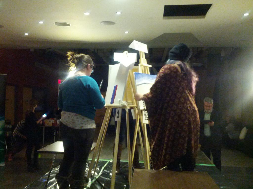 HummPIRG's tweet photo. The first strokes. #ArtBattle2015 #IDefined @JayuCanada @HumberBusiness http://t.co/Keg6wNgJtv