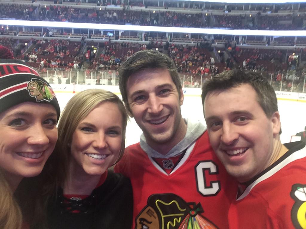 kdeni's tweet photo. Awesome engagement gift from future FIL :) #letsgohawks! #blackhawks #CHIvsCAR @olearymc @larsonpe http://t.co/qU7fQsu9wR