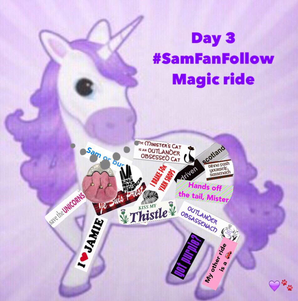Bouton_Barks's tweet photo. #samfanfollow @stenbergmika a unicorns life #sassenachs & #stars @SamHeughan http://t.co/JIofCeTcQa