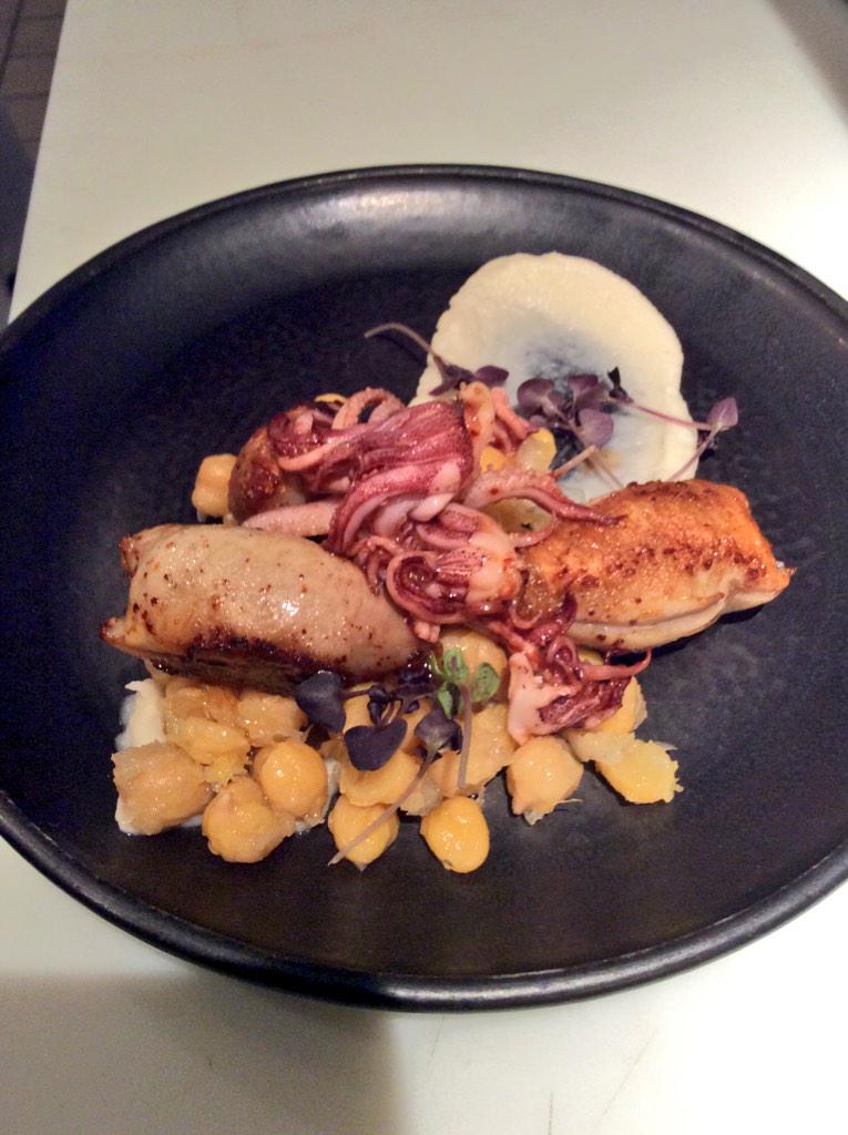One of the fabulous dishes at ABC Cocina, stuffed baby squid, with chickpeas and parsnips, phenomenal 😀