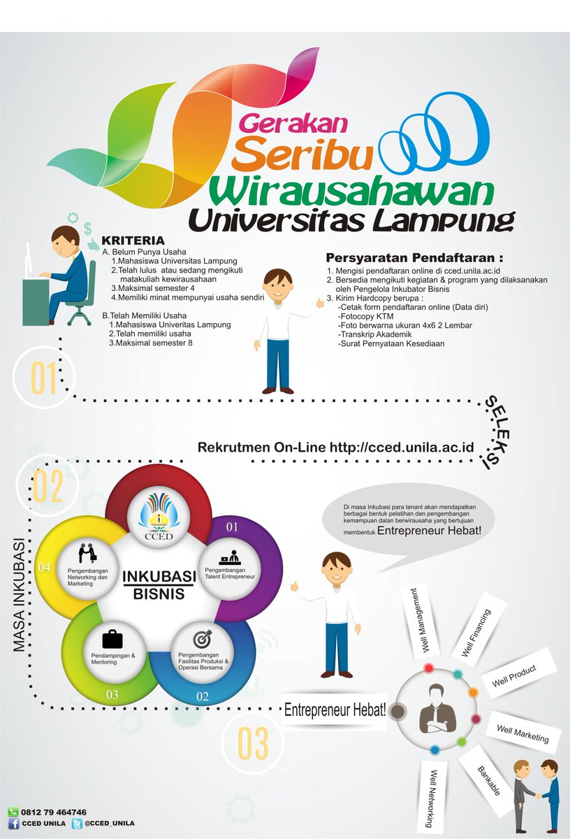 CCED_Unila's tweet photo. Gerakan Seribu Kewirausahaan Unila, Pendaftaran sampai 3 April 2015. Gratis! @BEM_Unila @BEMFEBUNILA @bem_fkipunila http://t.co/z1HSw26RY9