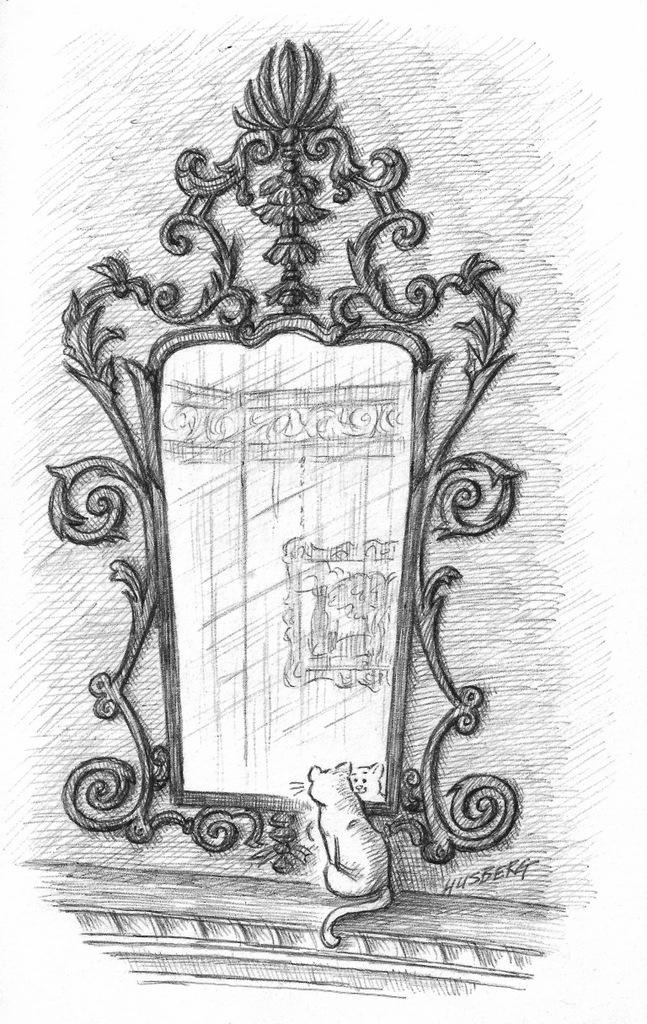 ArtofRob's tweet photo. Today's #RobDoodles for Mar.3 - another sketchbook scribbly. Paws-ing for reflection. http://t.co/vsbvRxXECV