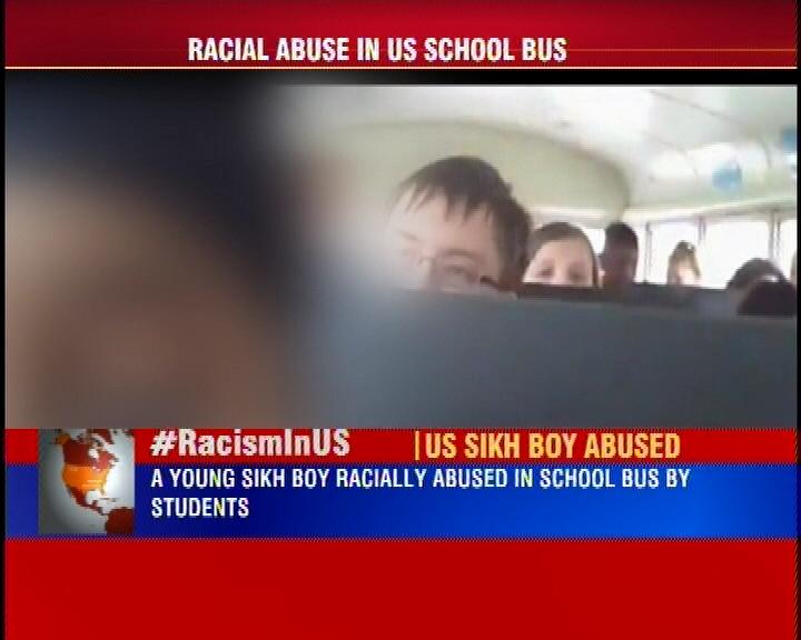 CNNnews18's tweet photo. #RacismInUS | A young Sikh boy racially abused in school bus by students; The boy was cornered and called a terrorist http://t.co/MD5UOMlfeB